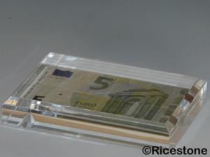 Socle biseautée 8x12x2cm, support acrylique de collection, plaque-présentoir  plexiglas, CUB8122